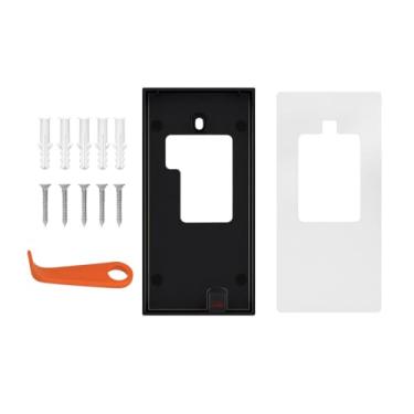 Imagem de Placa frontal de parede de aço inoxidável compatível com campainha de vídeo em anel; suporte e escudo de montagem antifurto