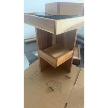 Imagem de EXIN DECHEN Organizador de colônia para homens, suporte de colônia, prateleira de perfume de madeira de grande capacidade de 3 níveis com rotação, organizador de mesa e criado-mudo, ideias de