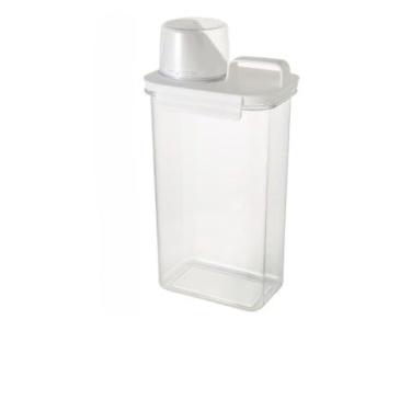 Imagem de Pote Hermetico Acrilico Para Mantimentos Com Tampa Copo Dosador Para Armazenar GrãOs, Leguminosas E Lanches Pode Ser Transportado Consigo PráTico Para Viagens (Boca reta 2.3L Branca)