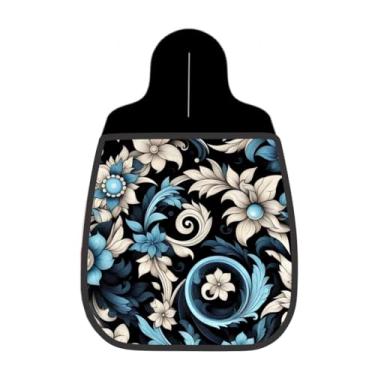 Imagem de Lixeira De Carro Organizador Lixinhocar Arabescos Florais Azul Preto
