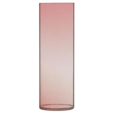 Imagem de JUZIHAI Delicado vaso rosa gradiente para flores 9,9 cm x 30 cm cilindro de plástico moderno vaso de flores para centro de mesa de casamento decoração de casa