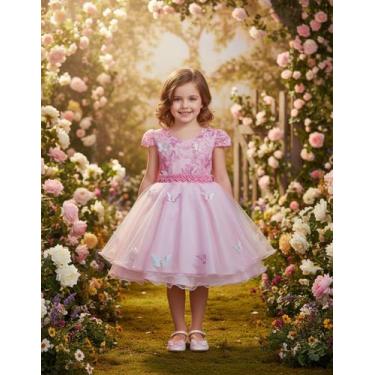 Imagem de Vestido De Festa Infantil Luxo Jardim Encantado Borboletas - Lele Enca