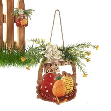 Imagem de Placa de Páscoa para Porta Principal,Decoração em - Decorações de Placa para Feriados - para Casa Escritório Café Igreja Escola Parede Sala de Estar Janela Entrada Jardim