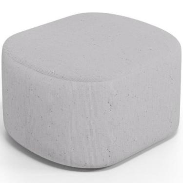 Imagem de Puff Decorativo Orgânico Para Living Quarto 70cm Doha W01 Linho Cinza 