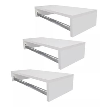 Imagem de Cabideiro de Parede Closet Arara de Roupas Quarto Branco 60 CM (3)