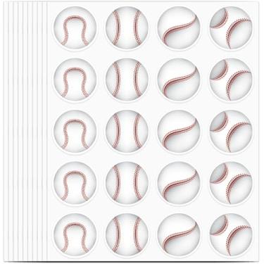 Imagem de Wonmon 600 peças de adesivos de beisebol para crianças, adesivos de beisebol com tema de bola esportiva adesivos para artesanato scrapbooks, envelopes, presente, sala de aula, professor, beisebol