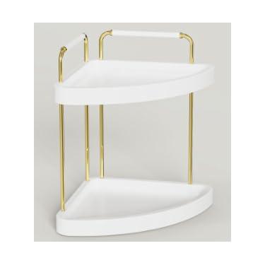 Imagem de Vtopmart Organizador de canto de banheiro de 2 andares, dourado