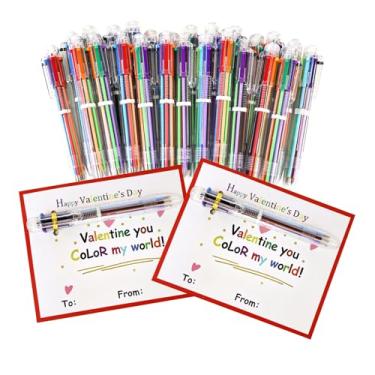 Imagem de 36 conjuntos de canetas esferográficas de dia dos namorados, presentes de estudantes em massa da Teache, 6 em 1, multicoloridas, cartões de dia dos namorados, materiais de sala de aula para