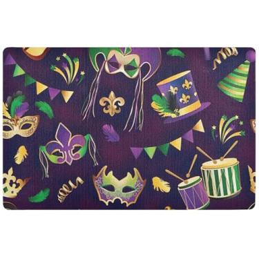 Imagem de TSENQUE Carnaval tapete para porta da frente capacho externo lavável antiderrapante tapetes lamacentos para interior tapetes impermeáveis 81,3 cm x 50,8 cm