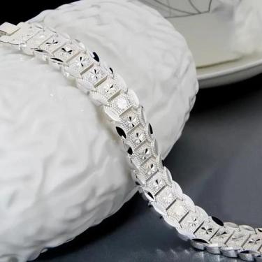 Imagem de Pulseira Clássica Unissex De Prata Esterlina 925 De 8 Polegadas Joia D