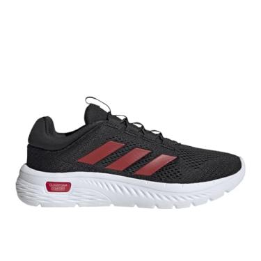 Imagem de adidas Cloudfoam Tênis masculino confortável de renda elástica, Preto/Better Scarlet/Branco, 40