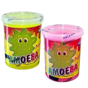 Imagem de AMOEBA Kit 2 Geleca de Slime Original, Cores Diversas, Massa de Brincar Colorida