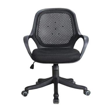 Imagem de Cadeiras de mesa traseiras médias design ergonômico mecanismo de inclinação giratório de 360 graus em casa trabalho computador jogos (cor: branco)