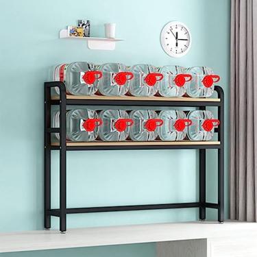 Imagem de Estante de mesa de mesa de bancada – estante para computador, mesa de escritório, quarto, pequena estante, mesa de computador de madeira maciça, estante multiuso de ferro forjado