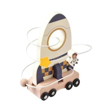 Imagem de Conjunto De Jogo De Foguete Espacial Magnético De Madeira Montessori, 