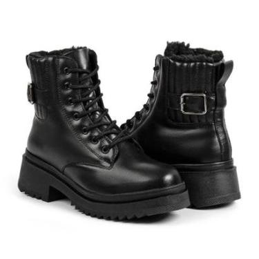Imagem de Bota Oslo Para Neve Couro Forrada Com La Impermeavel Nova York Feminina-Feminino