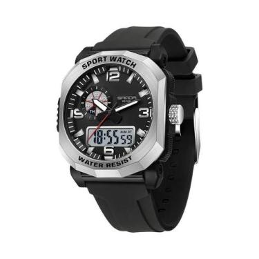 Imagem de Relógio Masculino LED Analógico Digital À Prova D'Água Quartz Multifun