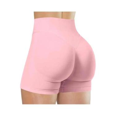 Imagem de Shorts De Yoga Sem Costura De Cintura Alta Para Mulheres, Roupas Espor