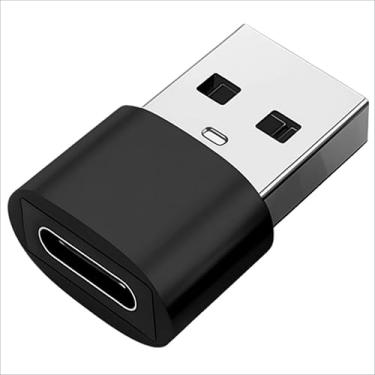 Imagem de Adaptador USB-C para USB-A OTG 30W – Carregamento Rápido, Transferência de Dados, Plug and Play – Compatível com iPhone USB-C, Android, Tablets, Notebook, Pen Drive, Mouse e Teclado (Preto)