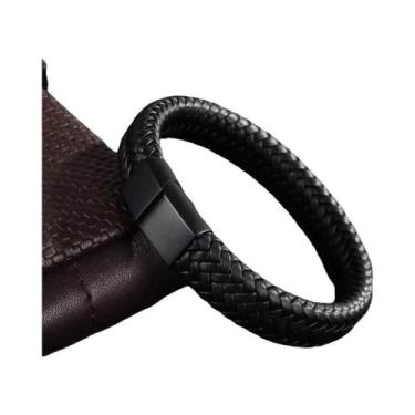 Imagem de Pulseira Masculina Retrô De Couro Trançada Com Corda Artesanal, Vários