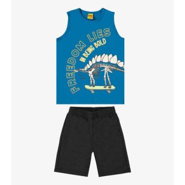 Imagem de Conjunto Infantil Regata Com Bermuda Rovi Kids Azul, Azul, 1