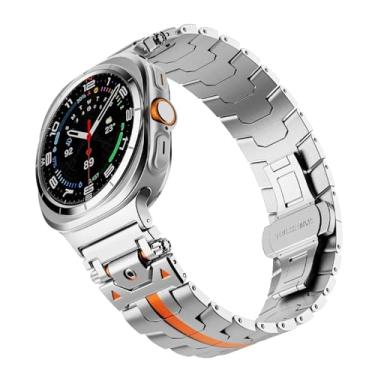 Imagem de TIOYW Pulseira luxuosa de aço inoxidável para Samsung Galaxy Watch Ultra de 47 mm de metal sem lacunas para Galaxy Watch 47 Ultra, Watch 7 Ultra, Ágata