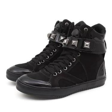 Imagem de Tênis Sneaker Feminino Cano Alto Couro Legítimo Pyramid Academia Estil