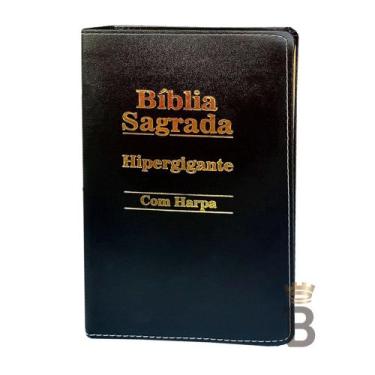 Imagem de Biblia Sagrada Letra Hipergigante Luxo Preta - C/ Harpa - REI DAS BIBL