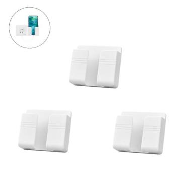 Imagem de kIT 3 Suporte Adesivo Multiuso De Parede Para Celular Controle Remoto 