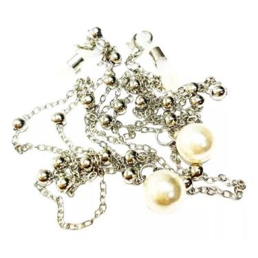 Imagem de 02 Cordinha Correntinha C/Pérola Armação Óculos Feminina grau sol sola