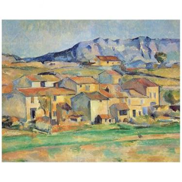 Imagem de Kit de pintura de paisagem por números para adultos - Pintura de vila provençal DIY em tela, conjunto de tinta acrílica, adequado para iniciantes, arte para decoração de sala de estar ou presentes