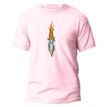 Imagem de Camiseta Basica Algodão Premium Estampada Faca e Fogo - Pavesi, Rosa, 