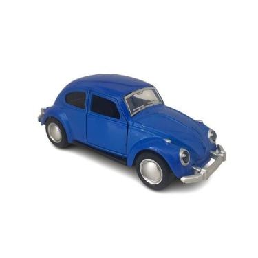 Imagem de Miniatura Fusca Azul Carrinho de Metal Antigo Colecionável - Volkswage