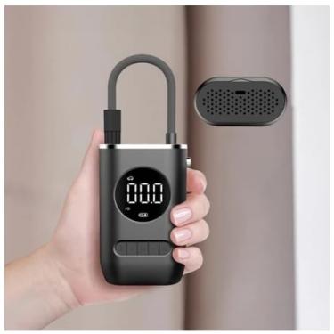 Imagem de Calibrador Compressor Bomba De Ar Portátil Digital Mini Com Lanterna LED para Encher Pneus de Carro, Moto, Bike, Bicicleta, Bola e Piscina Inflável