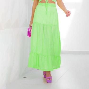 Imagem de Saia susie chiffon três marias feminino - Susie Modas, Verde, G, 10 un