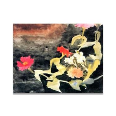 Imagem de LKXGRRSFG Impressão em tela aquarela ZinniaPrecisionist - Arte de paisagem industrial modernista para decoração de casa, escolha exclusiva de colecionadores de arte 19 x 26 cm sem moldura