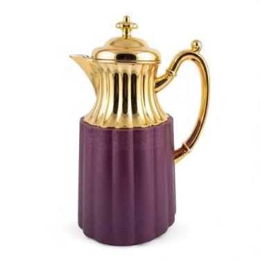 Imagem de Garrafa Termica Roxa com Dourado - 1L - Inox - Mantenha suas Bebidas Q