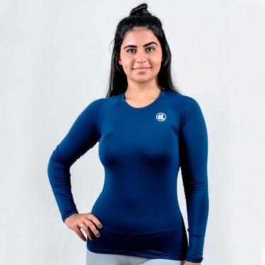 Imagem de Camisa Esporte Legal Térmica Poliamida Feminina, Marinho, GG