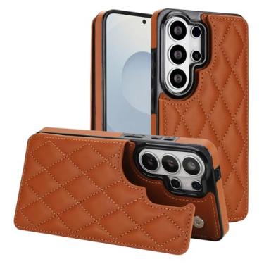 Imagem de Capa carteira para Samsung Galaxy S26 Ultra com compartimentos para cartões e suporte, capa de telefone de couro fina com proteção RFID para homens e mulheres, fecho magnético, à prova de choque