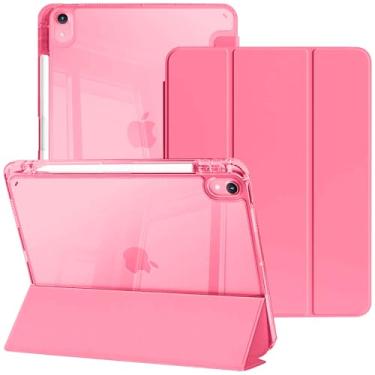 Imagem de YeaQuelior Capa para iPad (A16) 11ª geração 11 polegadas 2025/iPad 10ª geração 10,9 polegadas 2022, capa inteligente fina com parte traseira translúcida de policarbonato rígido com suporte para lápis