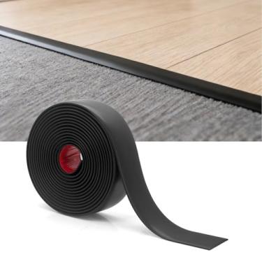 Imagem de Tira de transição autoadesiva 4M, acabamento de borda de piso laminado de PVC, faixa de limite de porta para azulejos, lacunas de madeira e carpete, tira de junção fácil de encaixar (4 cm de largura)