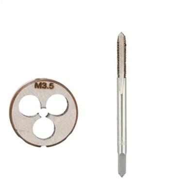 Imagem de Conjunto de 2 peças de torneira e matriz de parafuso métrico, torneiras de rosca direita M1-M3.5, ferramentas de rosqueamento de metal durável para parafusos de máquina de precisão, (cor: A, tamanho