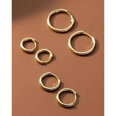 Imagem de 3 peças de brincos de argola banhados a ouro para mulheres, brincos de argola redondos, brincos grandes, brincos de declaração, joias, presentes