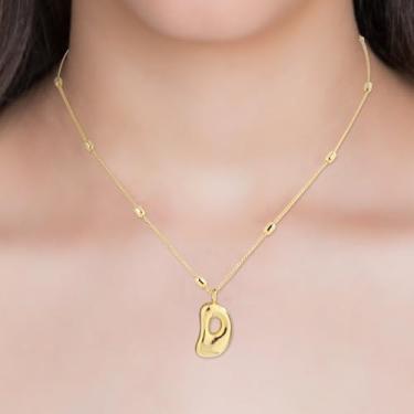 Imagem de Colar com pingente de alfabeto moderno, joias delicadas, pingente inicial com corrente de contas, presentes para mulheres, aniversário, aniversário, festival, letra dourada, colar (D)