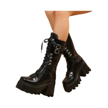 Imagem de Botas De Plataforma Alta Com Cadena Para Mulheres, Moda De Inverno, Ca