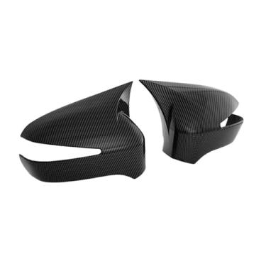 Imagem de Capa do espelho lateral retrovisor do carro compatível com Honda Civic 8th 2005-2011 Asa Cap Adesivo Porta Vista Traseira Caso Guarnição Fibra de Carbono Look Preto(Carbon-With Light)