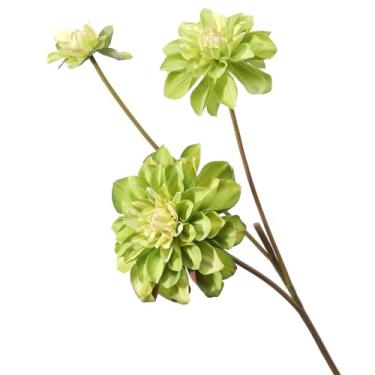 Imagem de Flores artificiais para decoração moderna dália artificial vaso de plantas falsas arranjo de flores casa escritório ao ar livre casamento flor falsa 70 cm plantas artificiais e flores (D)
