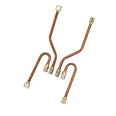 Imagem de U5GAAALPPQ9 Ferramentas hidráulicas - Conectores de tubo de óleo hidráulico de cobre completo para escavadeira de metal RC 1:14 Peça de braço de metal para fábrica de carro doméstico (cor: tubos e