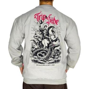 Imagem de Blusa Moletom Gola Careca Trip Side São Jorge Cinza CAR07-Masculino