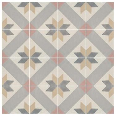 Imagem de Adesivo Piso Colacomigo Ladrilho Estrela Bege Antiderrapante